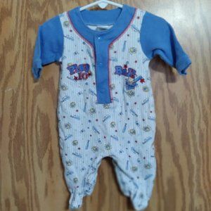 Little Me Baseball Footed Sleeper